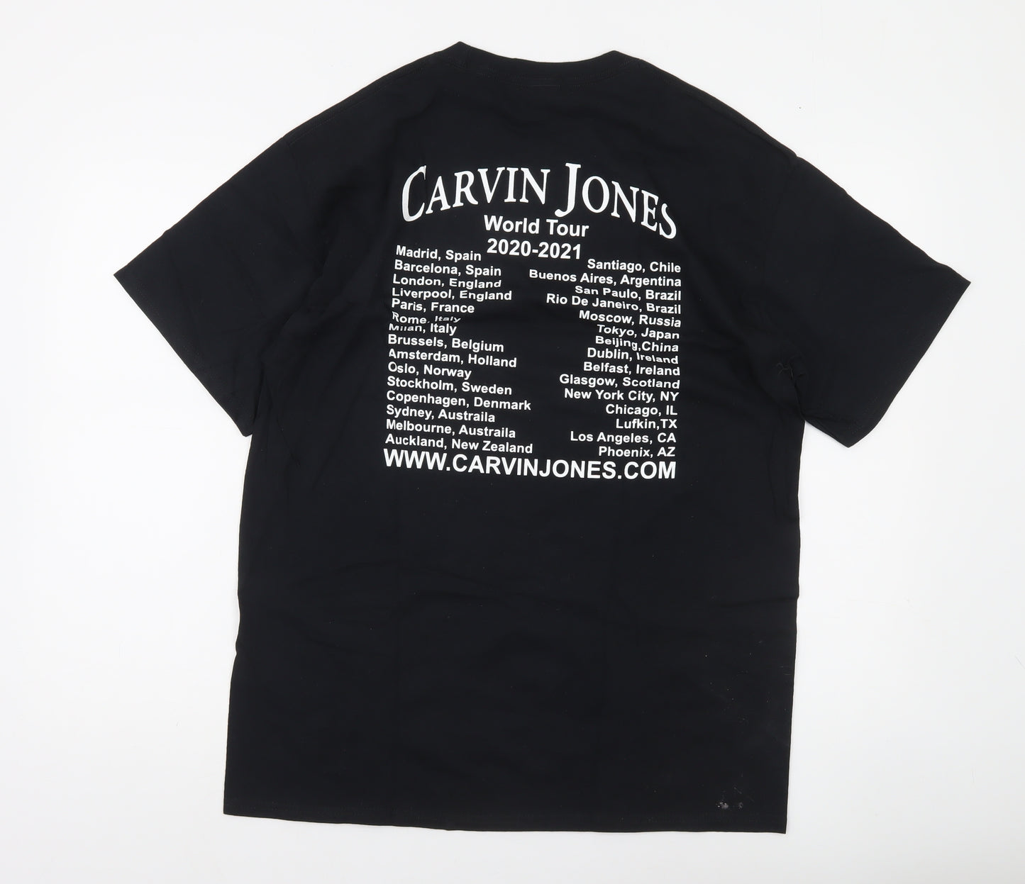 Port & Company Mens Black L Carvin Jones World Tour Band T-Shirt