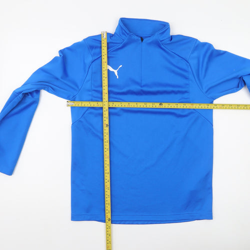 Puma Boys Blue 13-14Y Long Sleeve 1/4 Zip Sports Top