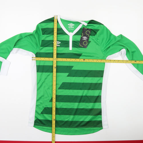 Umbro Boys Green Football Jersey Long Sleeve Sports Top 13 Years