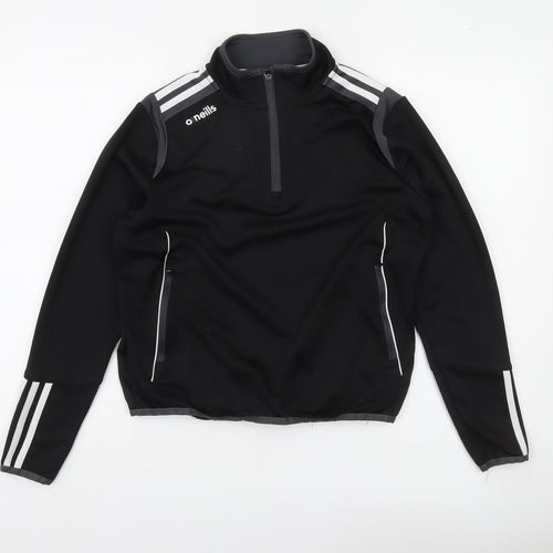 O Neills Boys Black 1/4 Zip Sports Sweatshirt Age 13 Regular Fit