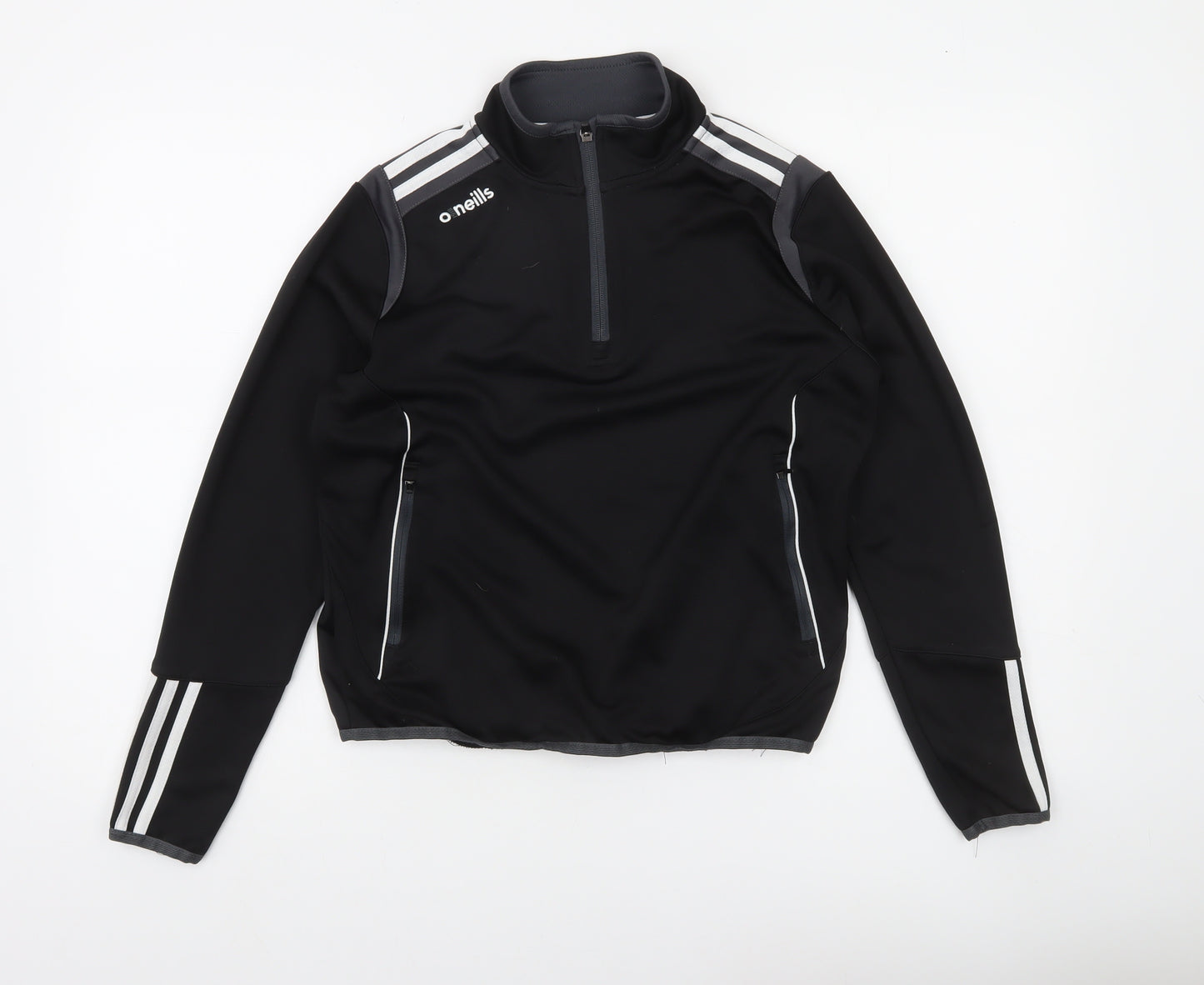 O Neills Boys Black 1/4 Zip Sports Sweatshirt Age 13 Regular Fit