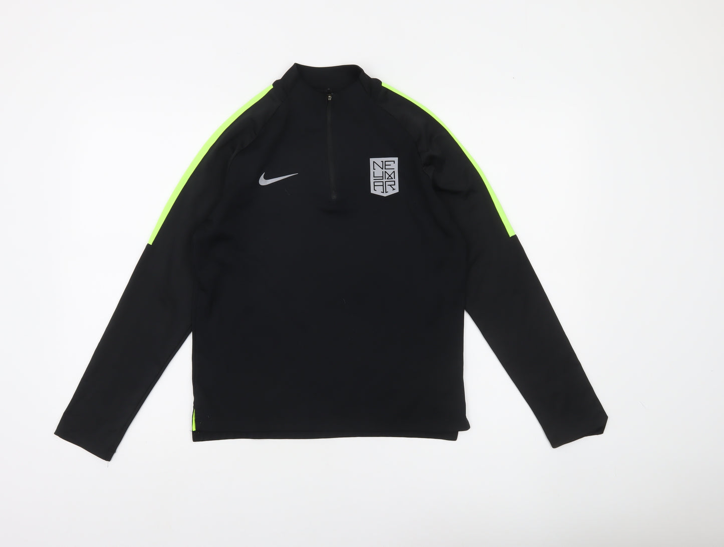 Nike Boys Black 12-13 Years Football Training Top Dri-Fit Long Sleeve