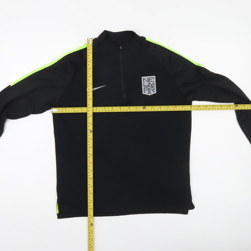 Nike Boys Black 12-13 Years Football Training Top Dri-Fit Long Sleeve