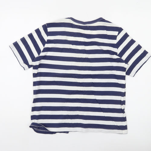 Paco Marine Womens Blue Striped Nautical Cotton T-Shirt L