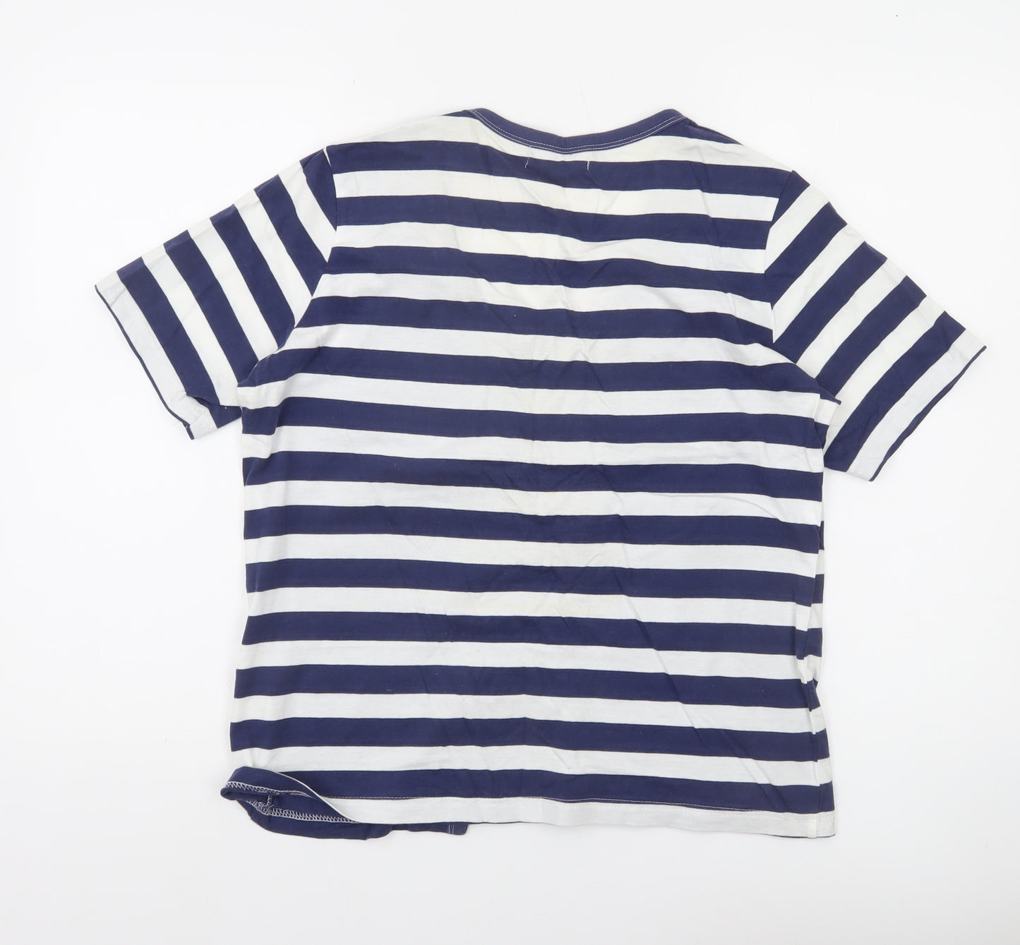 Paco Marine Womens Blue Striped Nautical Cotton T-Shirt L