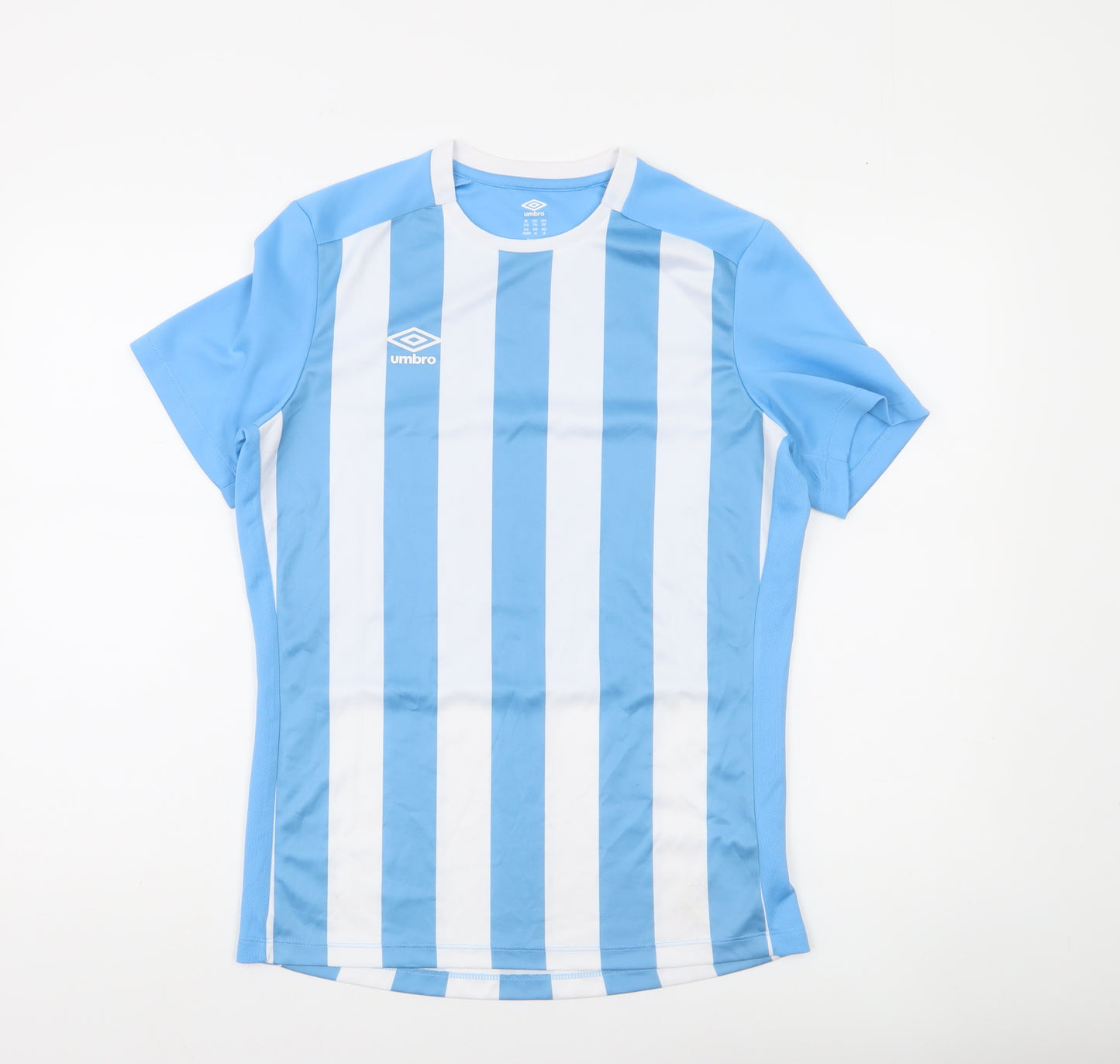 Umbro Boys Blue Striped Football Jersey T-Shirt 14 Years