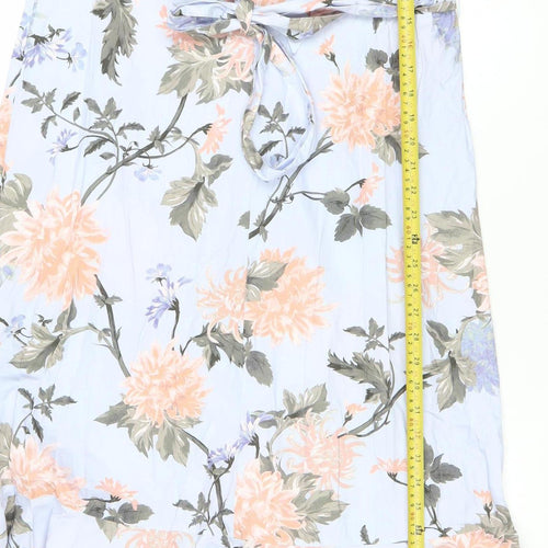 H&M Women’s Multicoloured Floral Wrap Dress Size 8 Midi Cotton