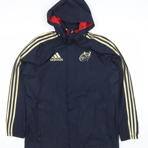 Adidas Teens Blue Waterproof Hooded Sports Jacket Size 164
