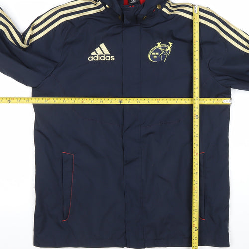 Adidas Teens Blue Waterproof Hooded Sports Jacket Size 164