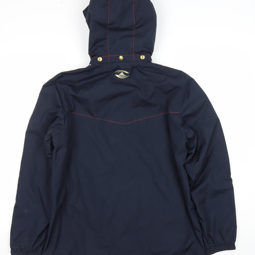 Adidas Teens Blue Waterproof Hooded Sports Jacket Size 164