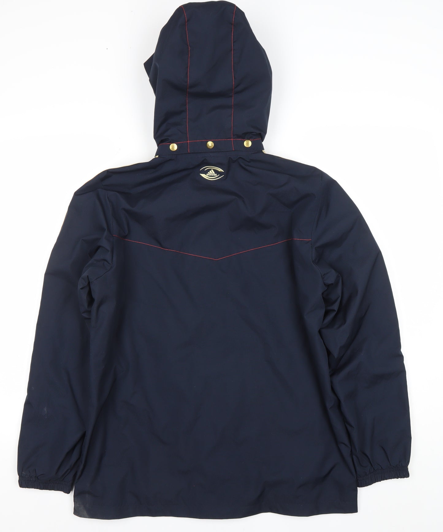 Adidas Teens Blue Waterproof Hooded Sports Jacket Size 164