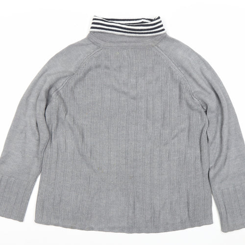 NEXT Women’s Grey Collared Pullover Jumper M Long Sleeve Knit
