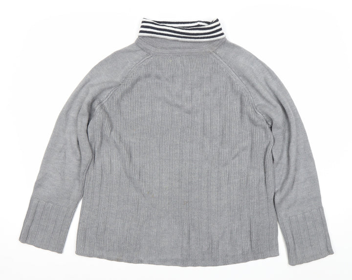 NEXT Women’s Grey Collared Pullover Jumper M Long Sleeve Knit