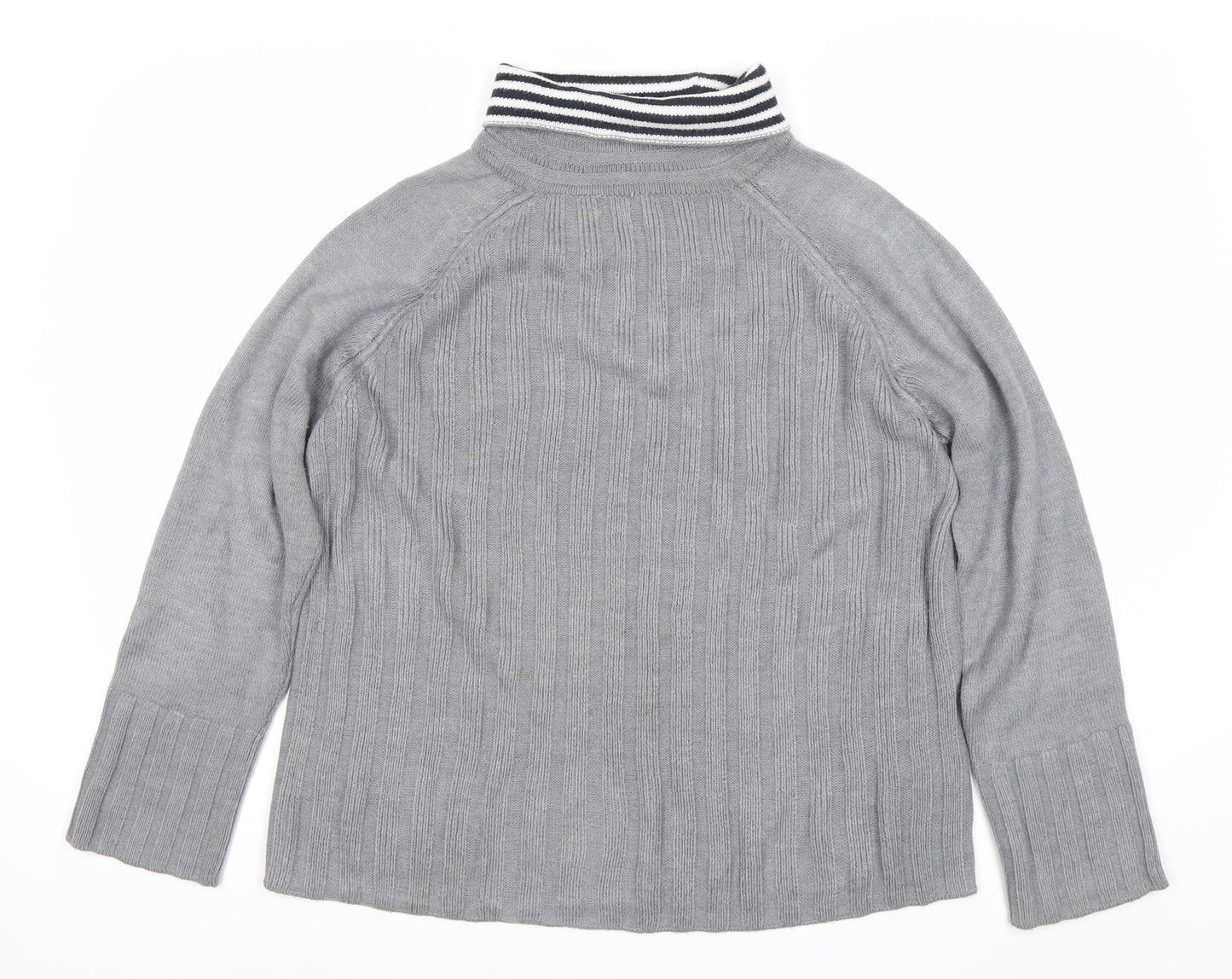NEXT Women’s Grey Collared Pullover Jumper M Long Sleeve Knit