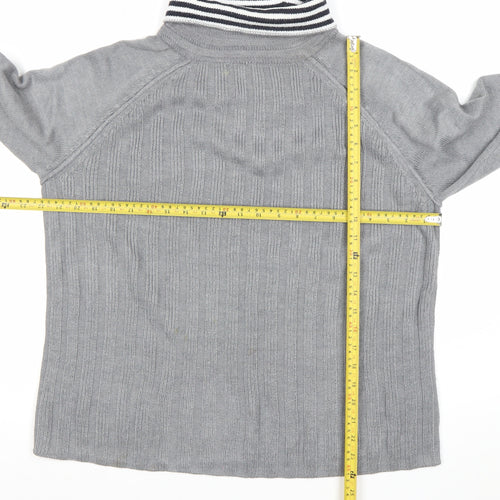 NEXT Women’s Grey Collared Pullover Jumper M Long Sleeve Knit