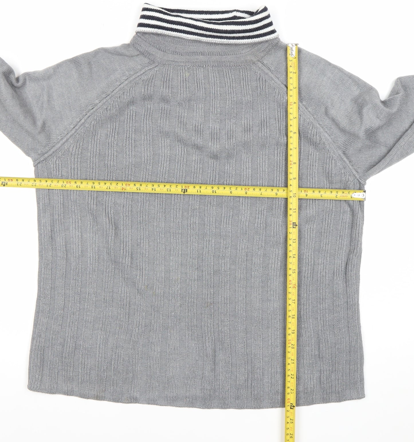 NEXT Women’s Grey Collared Pullover Jumper M Long Sleeve Knit