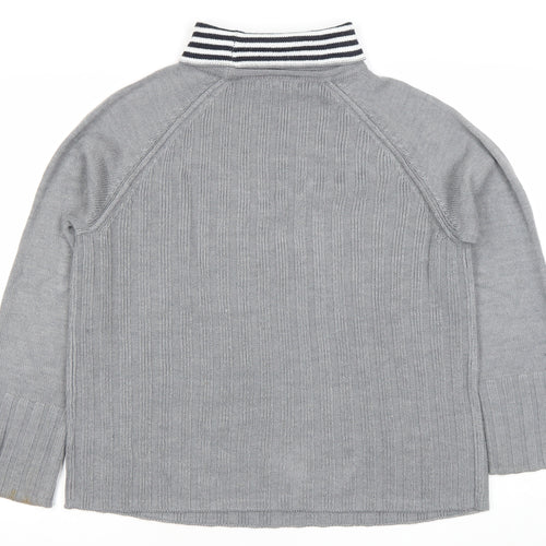 NEXT Women’s Grey Collared Pullover Jumper M Long Sleeve Knit