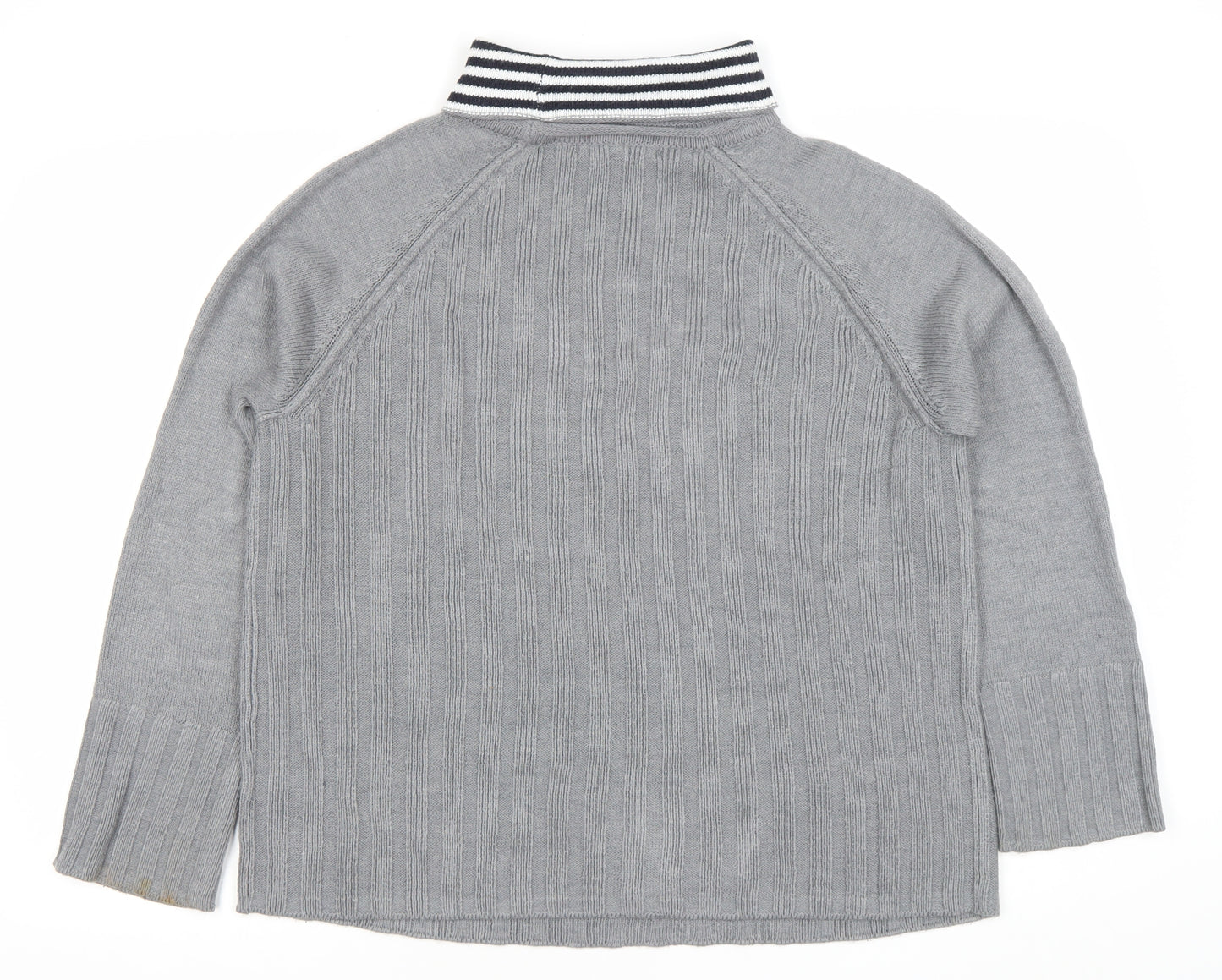 NEXT Women’s Grey Collared Pullover Jumper M Long Sleeve Knit