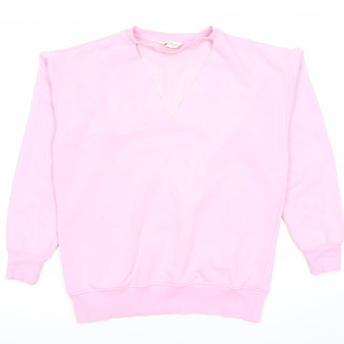Miss Selfridge Women Pink Sweatshirt UK 8 Cotton Blend Casual