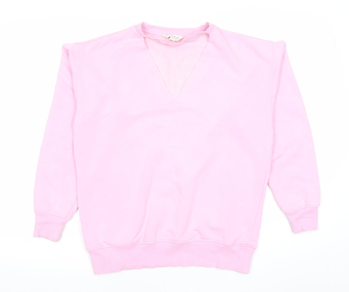 Miss Selfridge Women Pink Sweatshirt UK 8 Cotton Blend Casual
