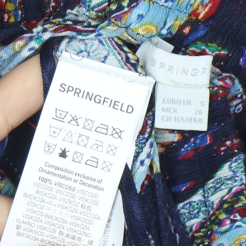 Springfield Womens Multicoloured Floral A-Line Midi Skirt Size S