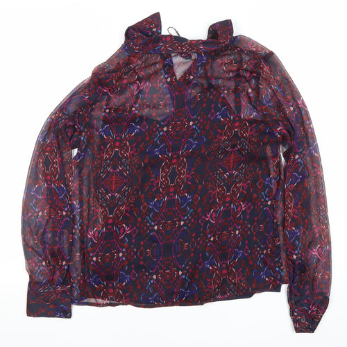 ONLY Women's Multicoloured Sheer Tunic Blouse Size S Long Sleeve