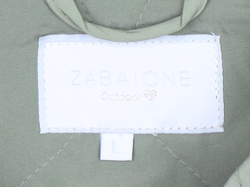 Zabaione Womens Green L Quilted Mid-Length Jacket Outdoor Casual