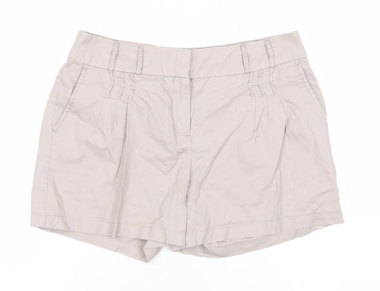 Warehouse Women’s Beige Cotton Chino Shorts UK 10