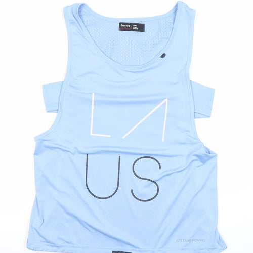 Bershka Womens Blue Activewear Tank Top Size 8 Regular Fit