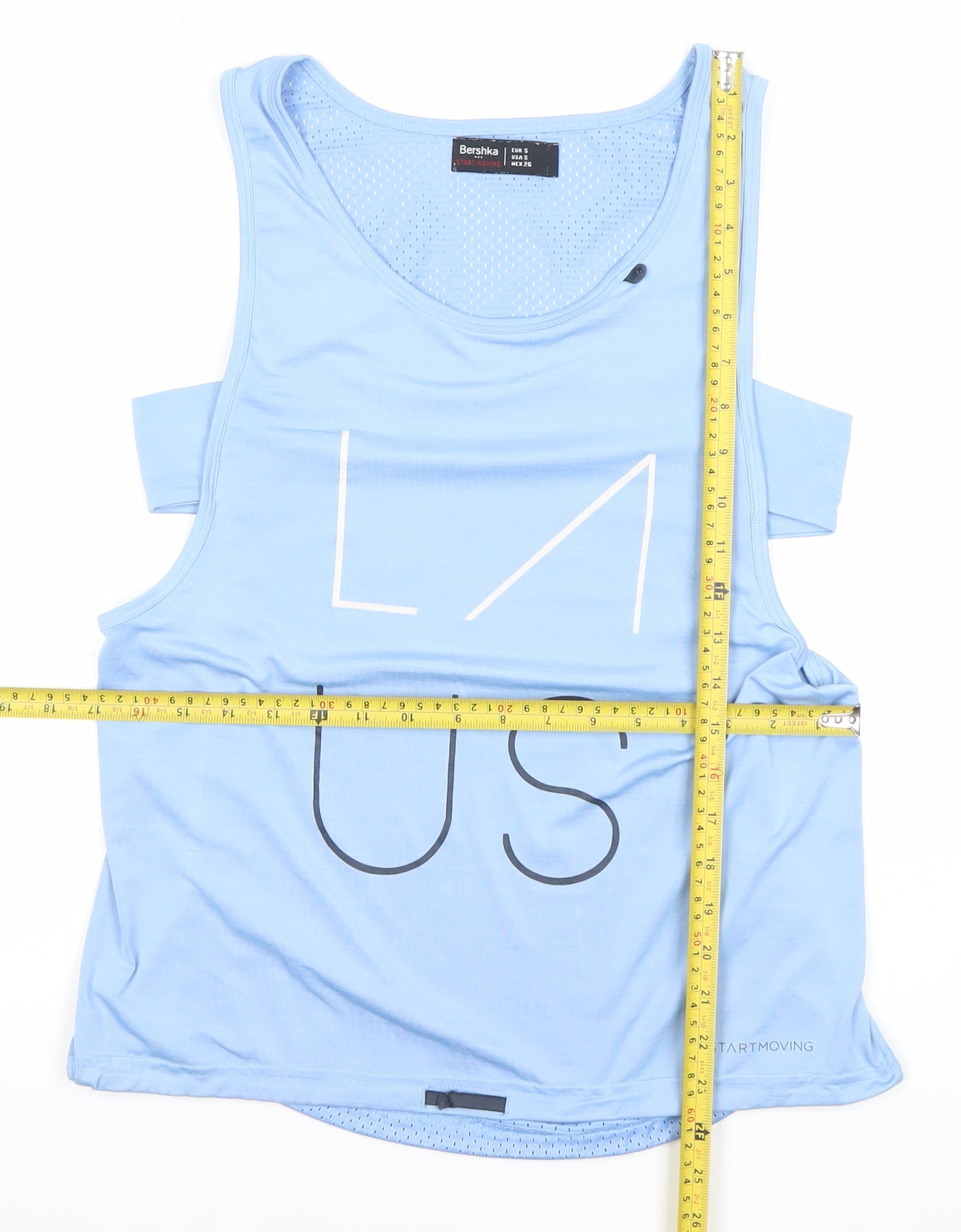 Bershka Womens Blue Activewear Tank Top Size 8 Regular Fit