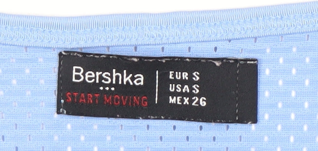 Bershka Womens Blue Activewear Tank Top Size 8 Regular Fit