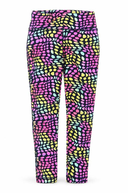 Front view of Dunnes girls’ multicoloured leggings age 6 years slim fit activewear