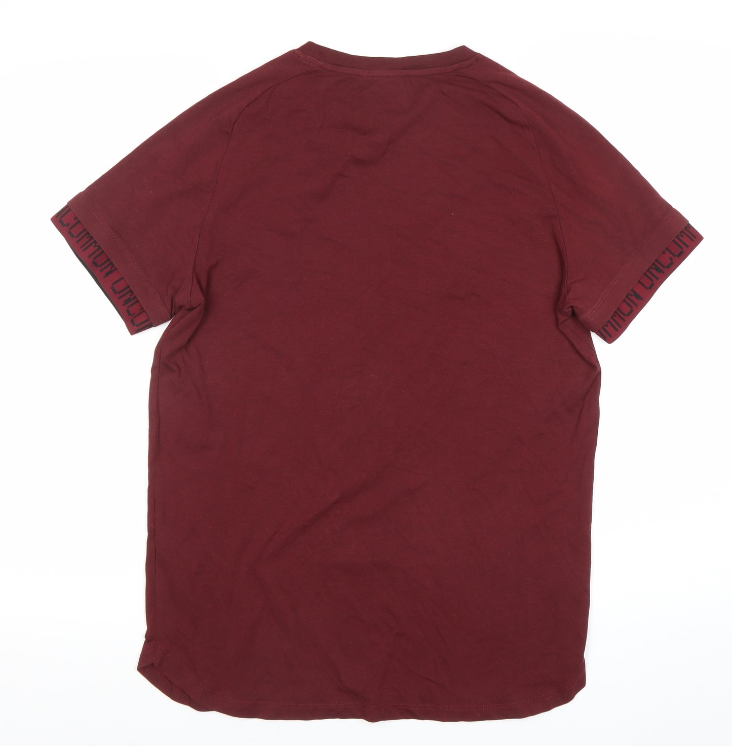 Bershka Men’s Red Crew Neck Short Sleeve Cotton Stretch T-Shirt M