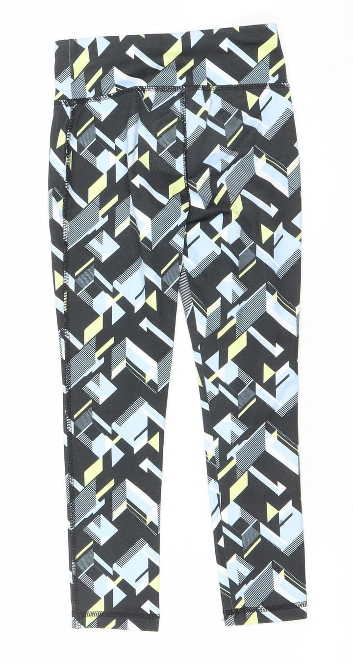 Dunnes Stores Girls Black Geometric Print Activewear Leggings Age 5 Years