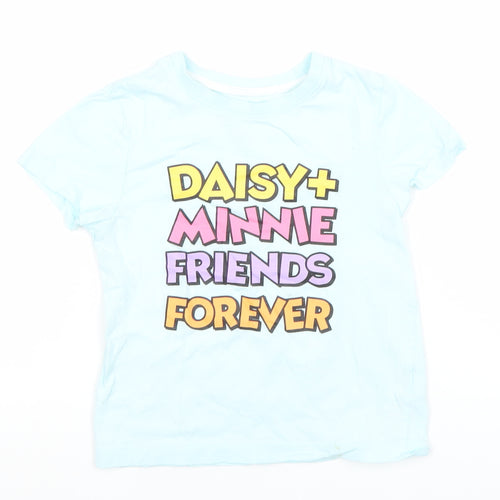 Disney Girls Blue Minnie Daisy Graphic T-Shirt 5-6 Years Cotton