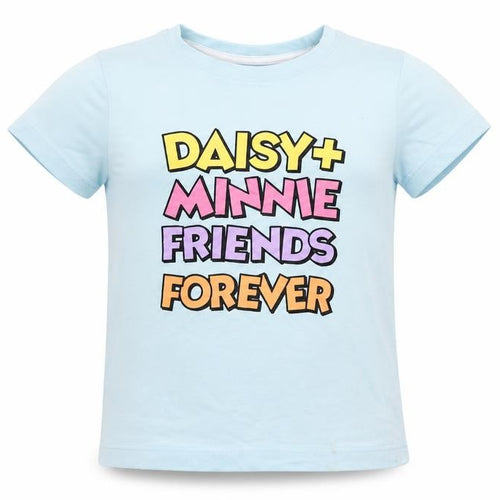 Disney Girls Blue Minnie Daisy Graphic T-Shirt 5-6 Years Cotton