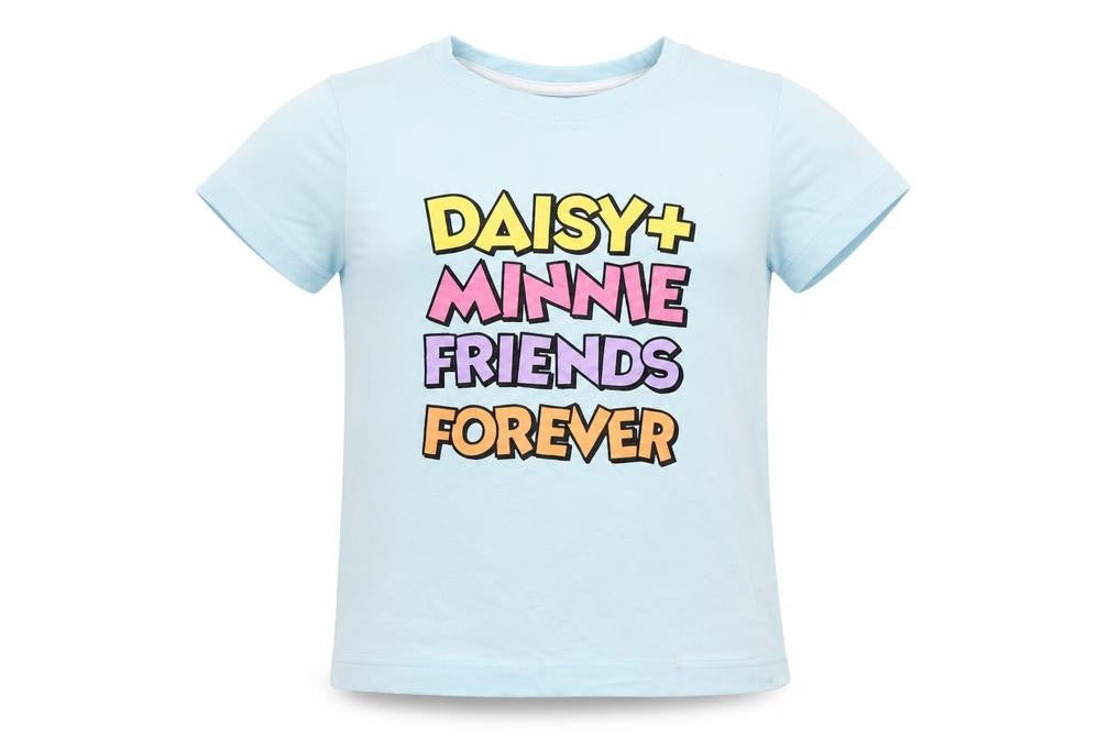 Disney Girls Blue Minnie Daisy Graphic T-Shirt 5-6 Years Cotton