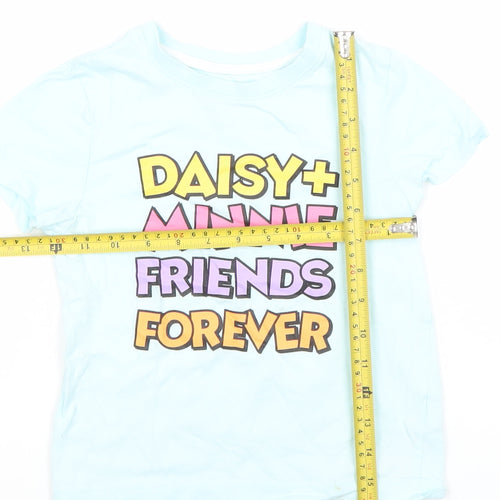 Disney Girls Blue Minnie Daisy Graphic T-Shirt 5-6 Years Cotton
