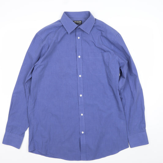 Debenhams Men’s Blue Classic Fit Long Sleeve Dress Shirt 16 40.5cm
