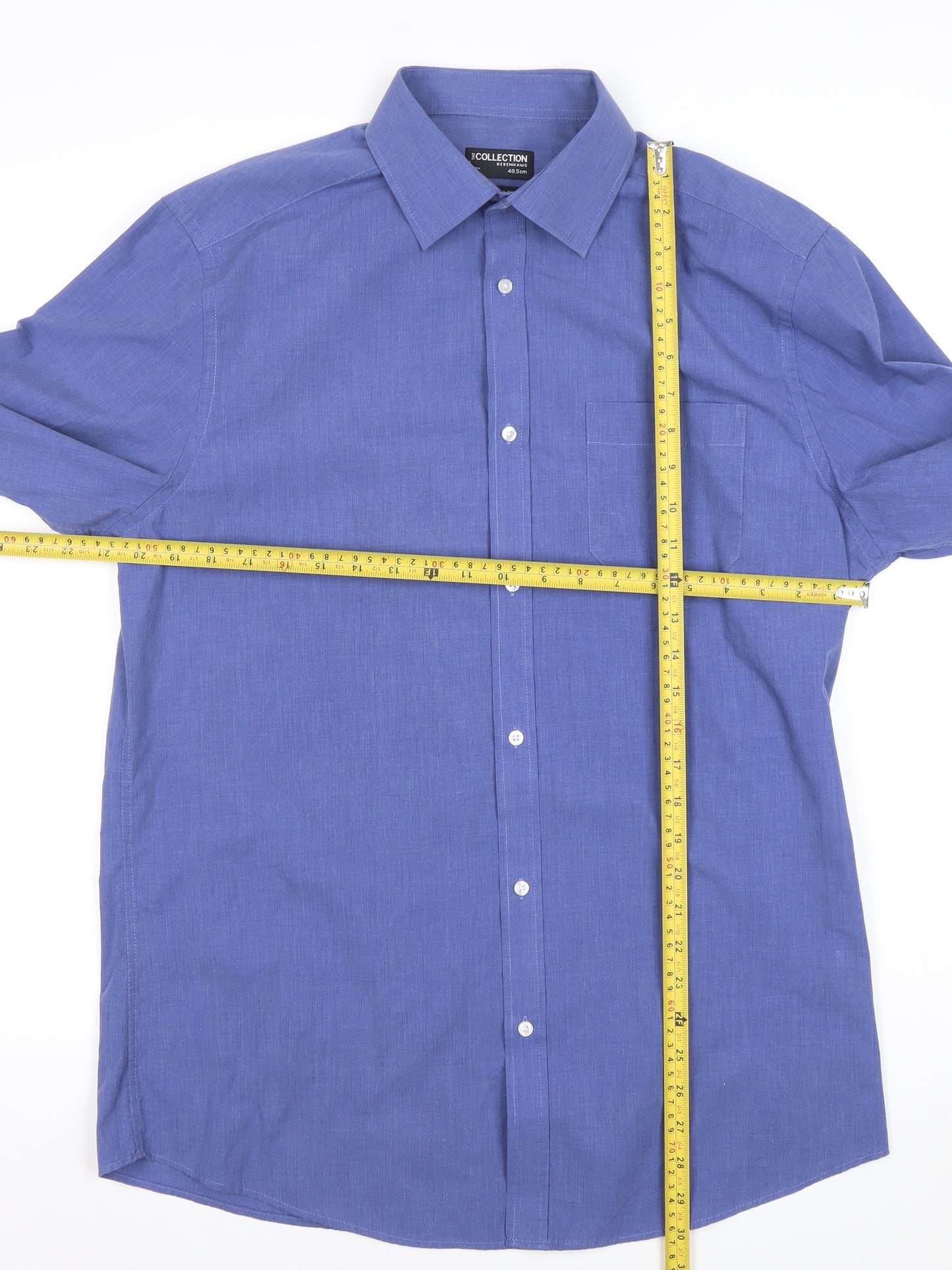Debenhams Men’s Blue Classic Fit Long Sleeve Dress Shirt 16 40.5cm