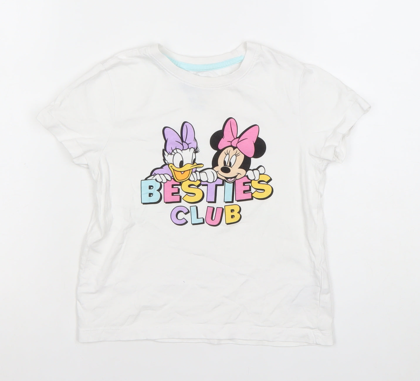 Disney Girls White Minnie & Daisy T-Shirt 5-6 Years Graphic Print