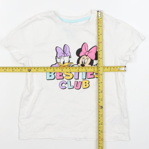Disney Girls White Minnie & Daisy T-Shirt 5-6 Years Graphic Print