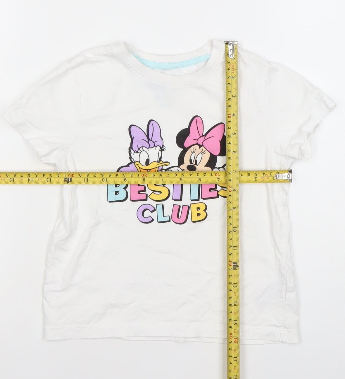 Disney Girls White Minnie & Daisy T-Shirt 5-6 Years Graphic Print