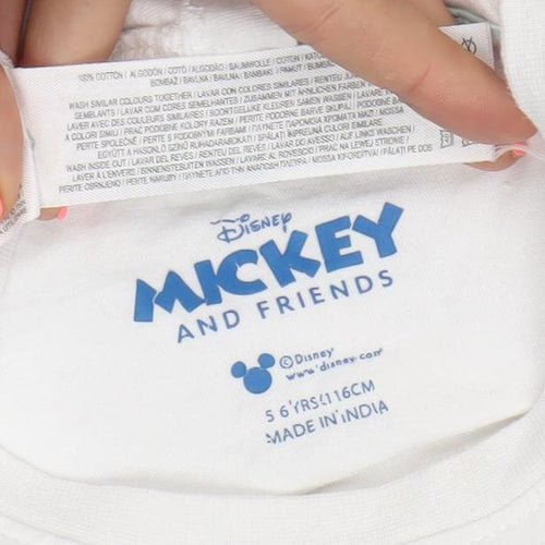Disney Girls White Minnie & Daisy T-Shirt 5-6 Years Graphic Print