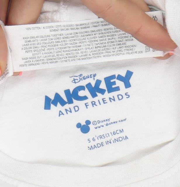 Disney Girls White Minnie & Daisy T-Shirt 5-6 Years Graphic Print