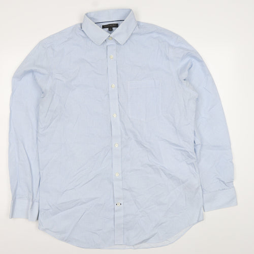 Banana Republic Men's Blue Geometric Long Sleeve Classic Fit Dress Shirt L