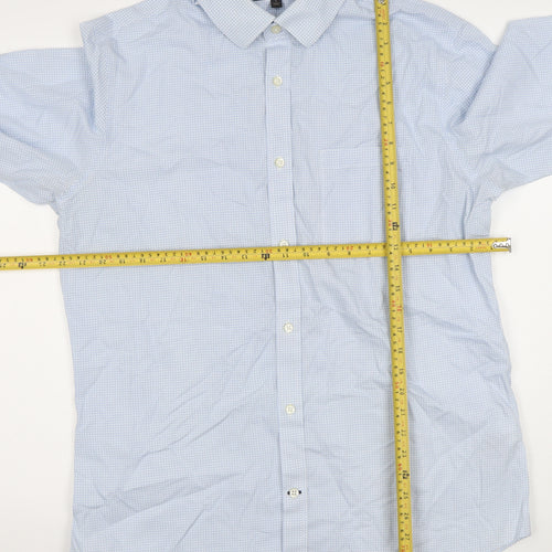 Banana Republic Men's Blue Geometric Long Sleeve Classic Fit Dress Shirt L