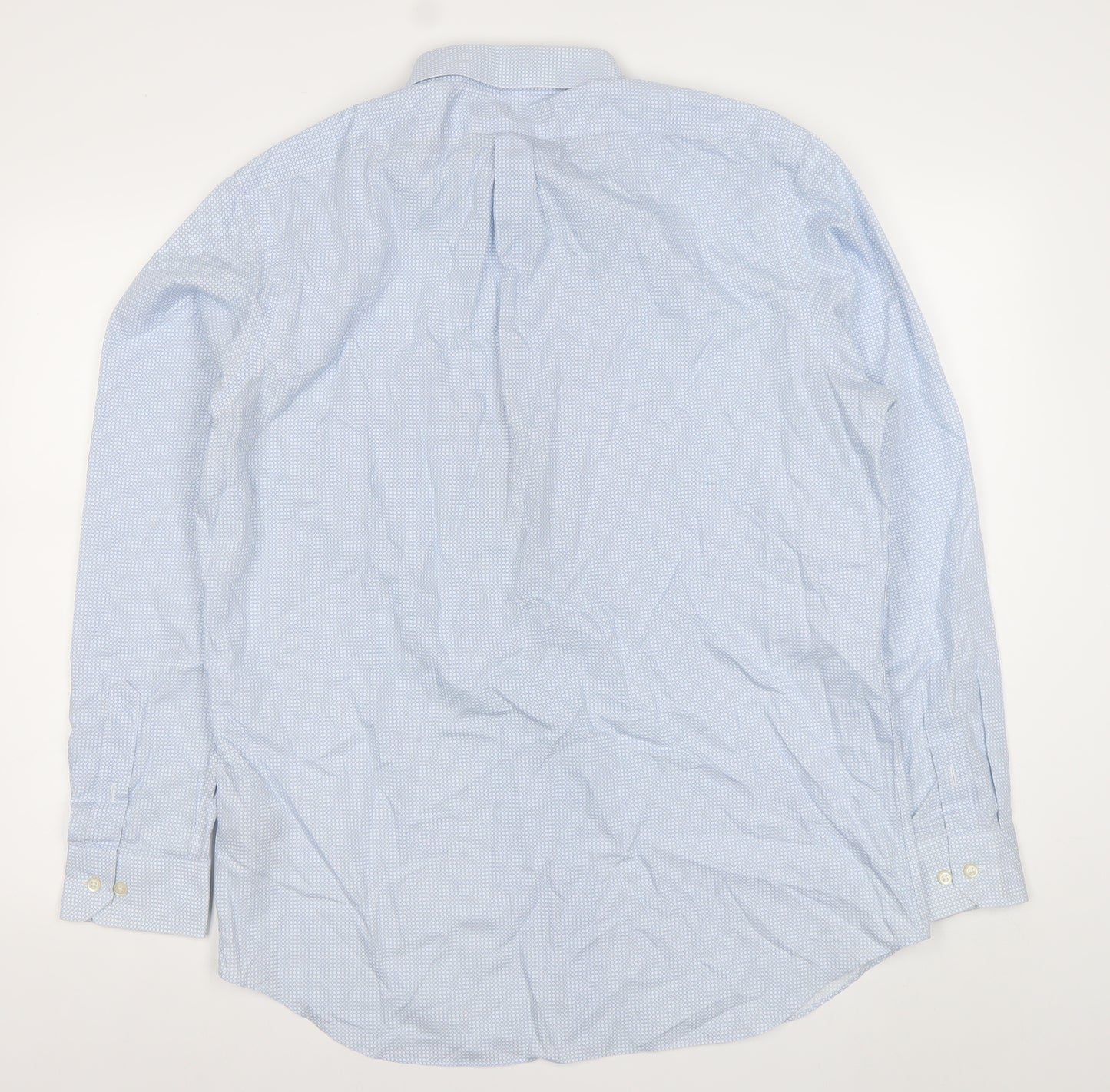 Banana Republic Men's Blue Geometric Long Sleeve Classic Fit Dress Shirt L