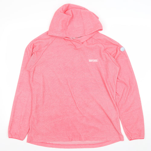 Regatta Womens Pink Pullover Hoodie L UK 14 Polyester Blend