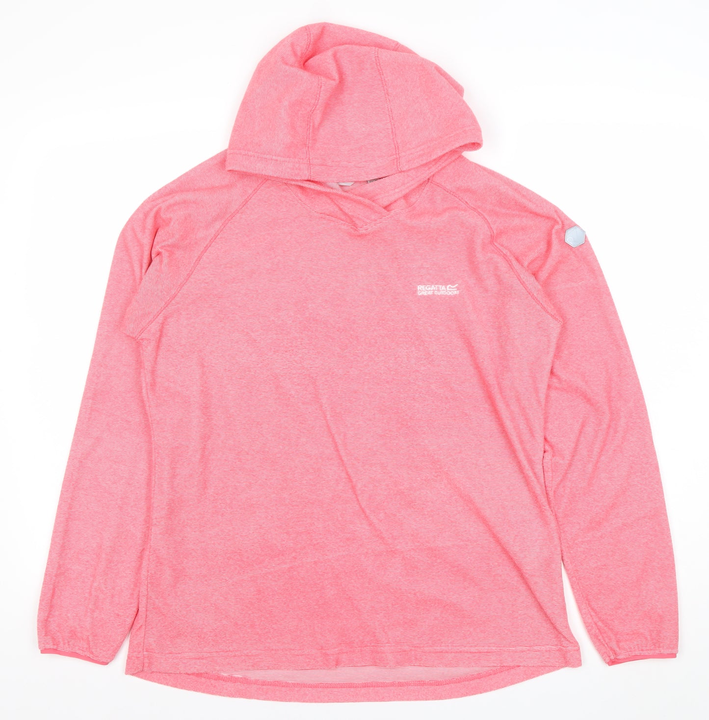 Regatta Womens Pink Pullover Hoodie L UK 14 Polyester Blend